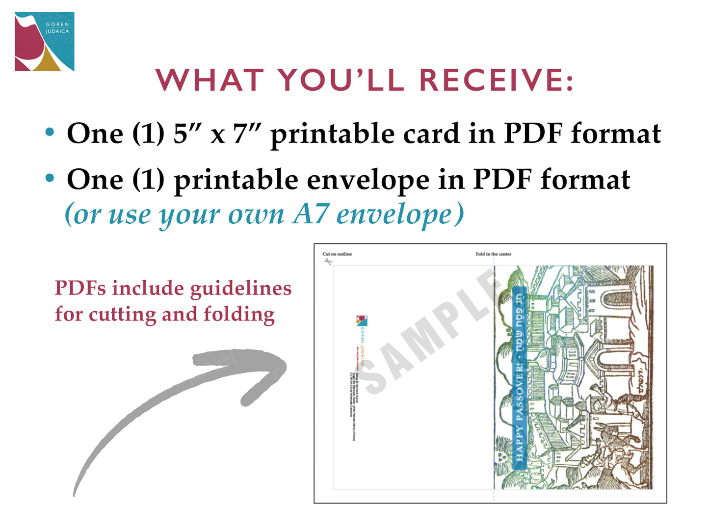 Printable Passover card, old engraving, Instant Download PDF, 5 x 7 card with printable envelope, digital download,