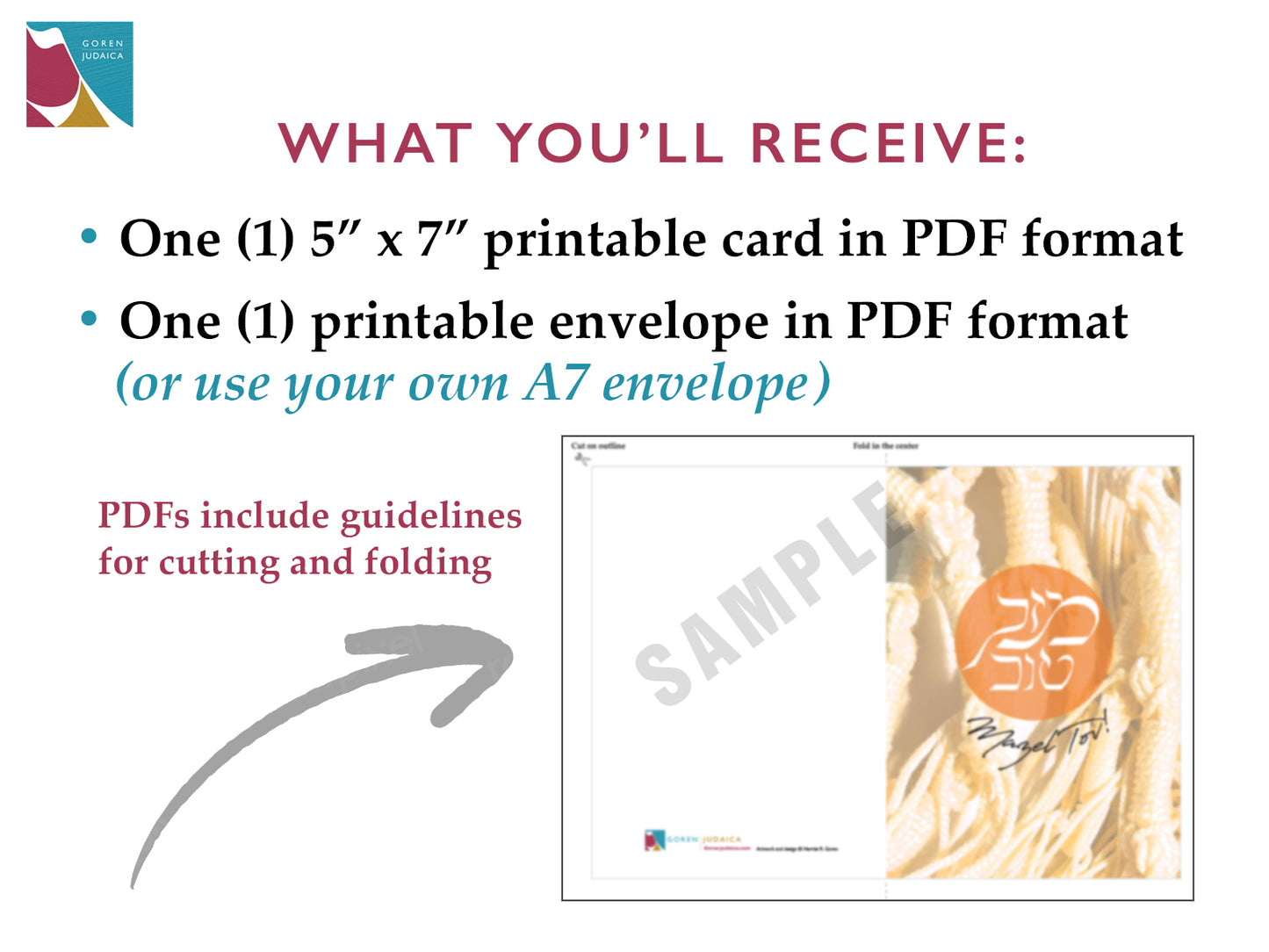 Printable Mazel Tov card for Bar/Bat/B-mitzvah, orange, Instant Download PDF, 5 x 7 card with printable envelope, digital download,